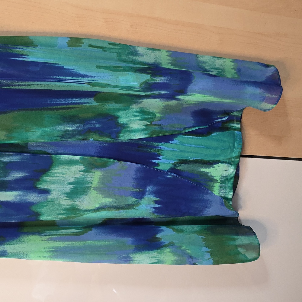 Catherine's Chiffon Flowing Flowing Tank Style Blue Green 0X 14/16W Preloved - Picture 6 of 16